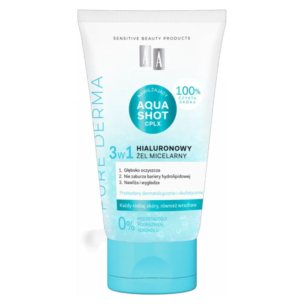 AA Pure Derma, hialuronowy żel micelarny 3w1, 150 ml