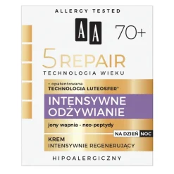 AA Technologia Wieku, 5Repair 70+, Intensywne Odżywianie, dzienno-nocny krem intensywnie regenerujący, 50 ml