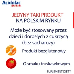 Acidolac Junior, misio-tabletki, smaku truskawkowy, 20szt.