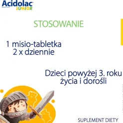 Acidolac Junior, misio-tabletki, smak białej czekolady, 20szt.