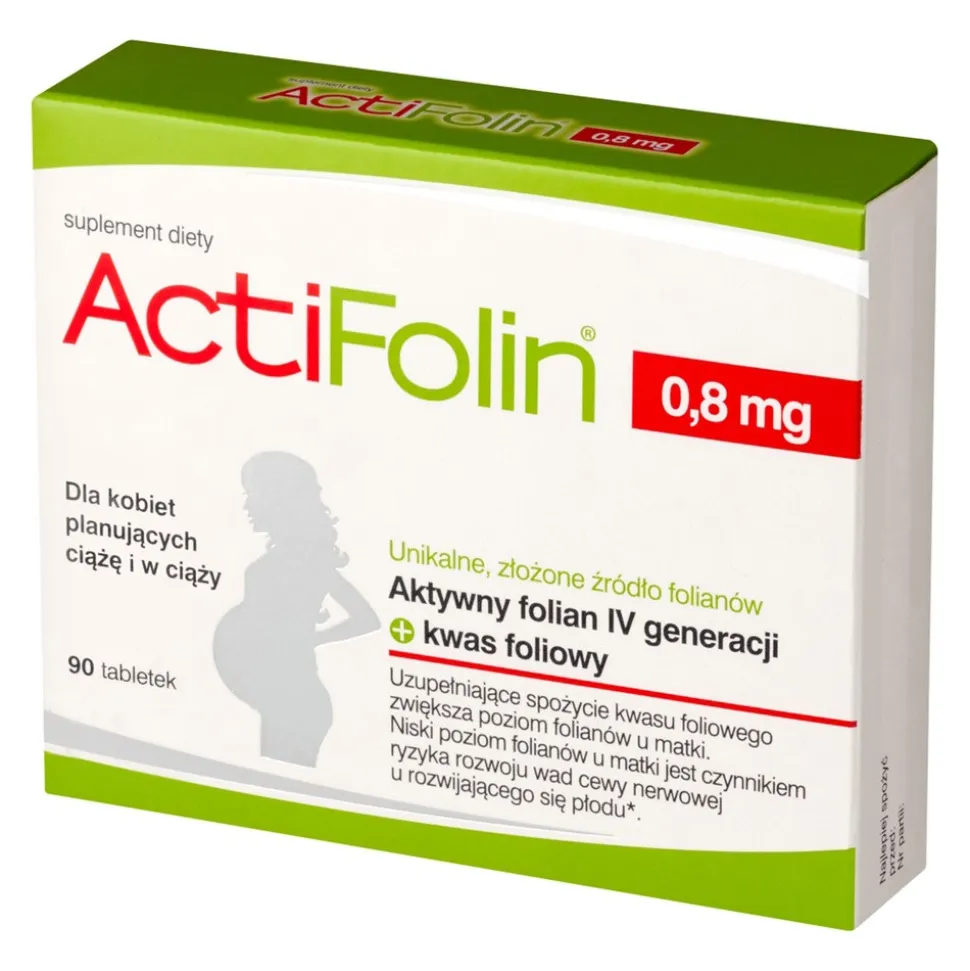 ActiFolin 0,8 mg, tabletki powlekane, 90 szt.