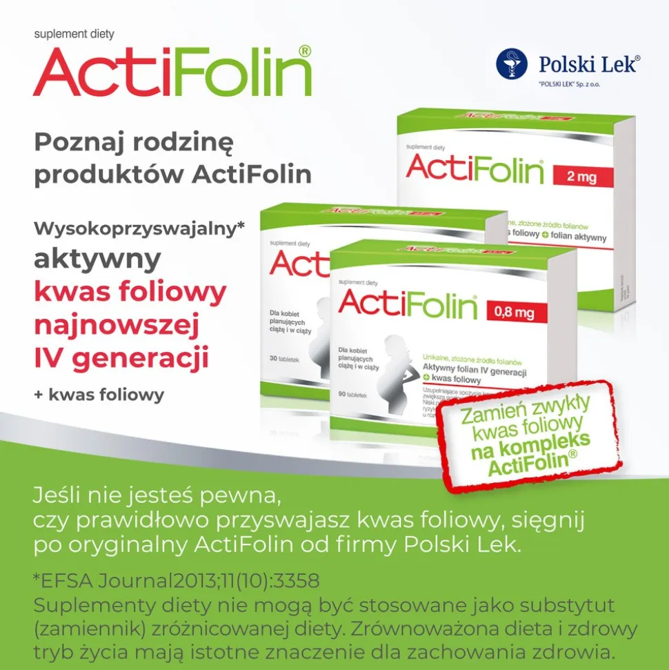 ActiFolin 0,8 mg, tabletki powlekane, 90 szt.