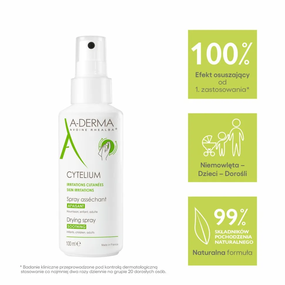 Aderma Cytelium, spray osuszający, 100 ml