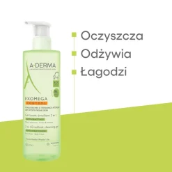Aderma Exomega Control, żel emolient do mycia 2w1, 500 ml