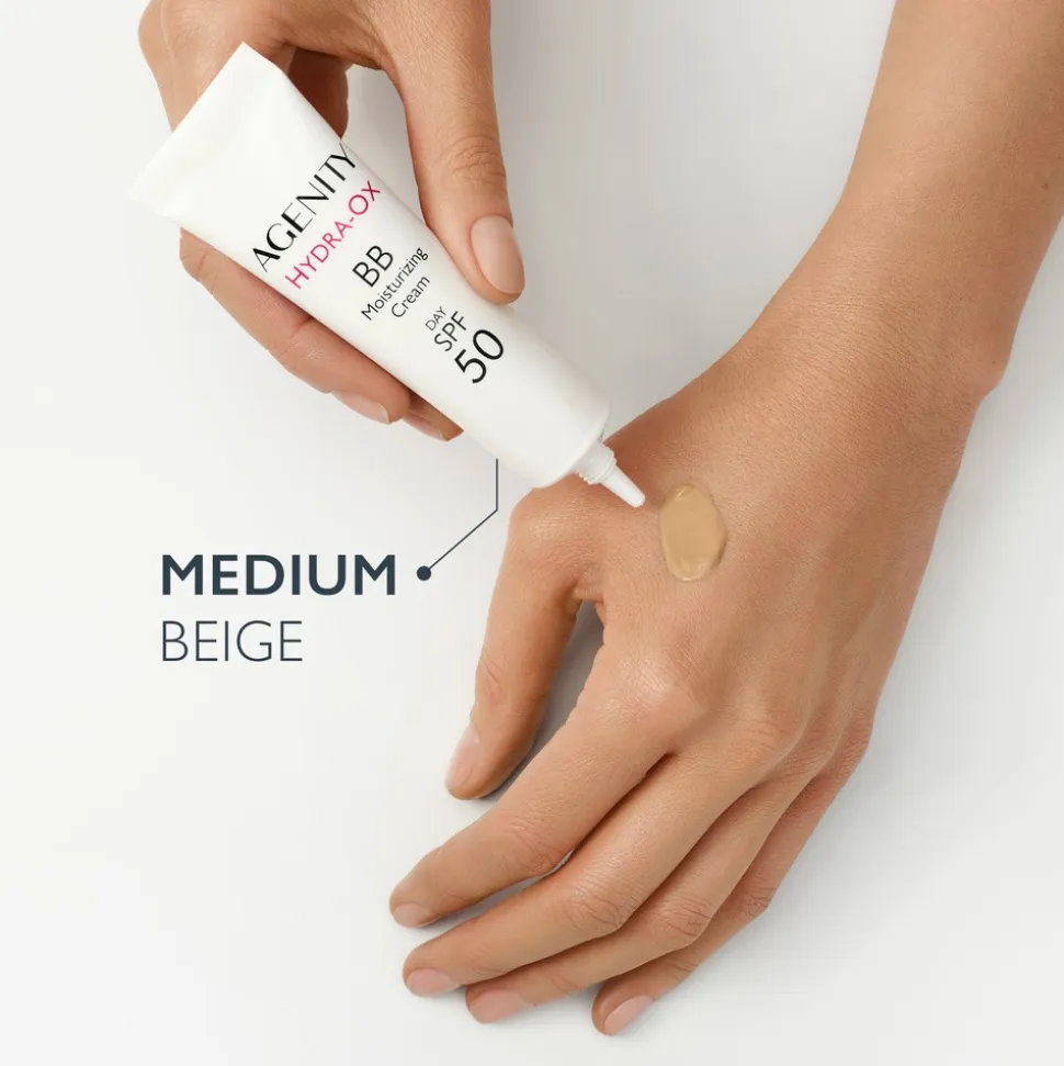 Agenity Hydra-Ox, nawilżający krem BB z SPF 50, 20 medium beige, 30 ml