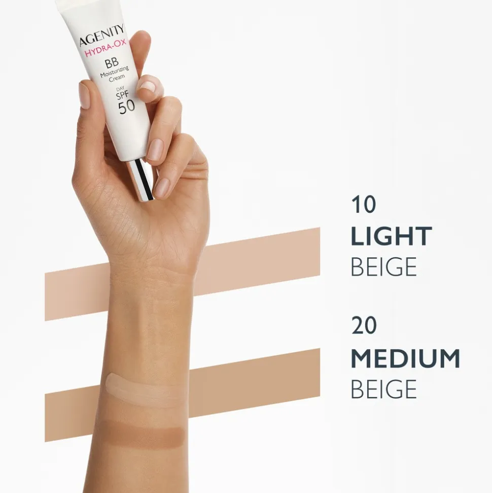 Agenity Hydra-Ox, nawilżający krem BB z SPF 50, 20 medium beige, 30 ml