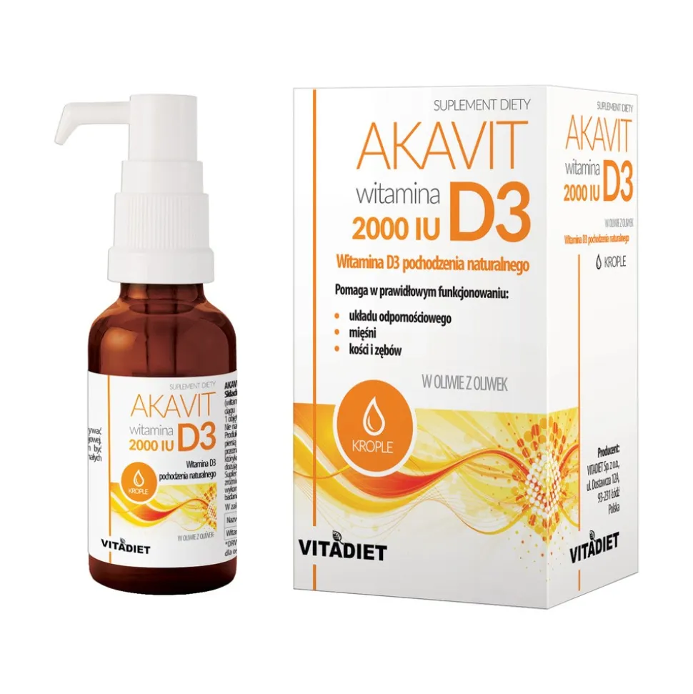 Akavit witamina D3 2000 IU, krople, 29,4 ml
