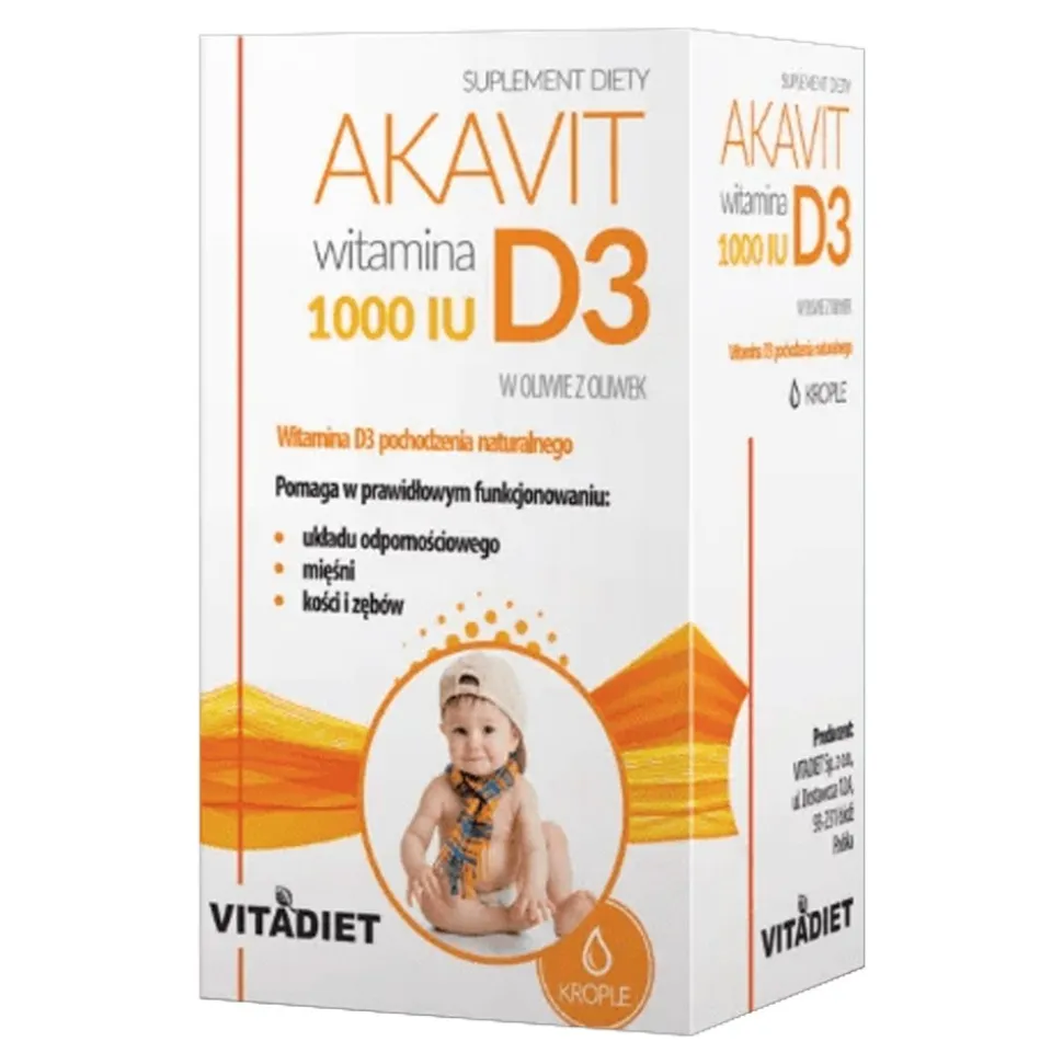 Akavit witamina D3 1000 IU, krople, 29,4 ml