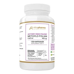 Aktywny Kwas Foliowy Methylo Folian 5-MTHF 400 mcg, kapsułki, 120szt.