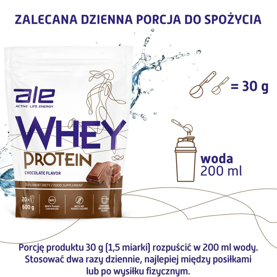 ALE Whey Protein Chocolate Flavor, proszek, 600 g