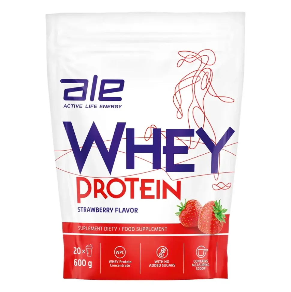 ALE Whey Protein Strawberry Flavor, proszek, 600 g