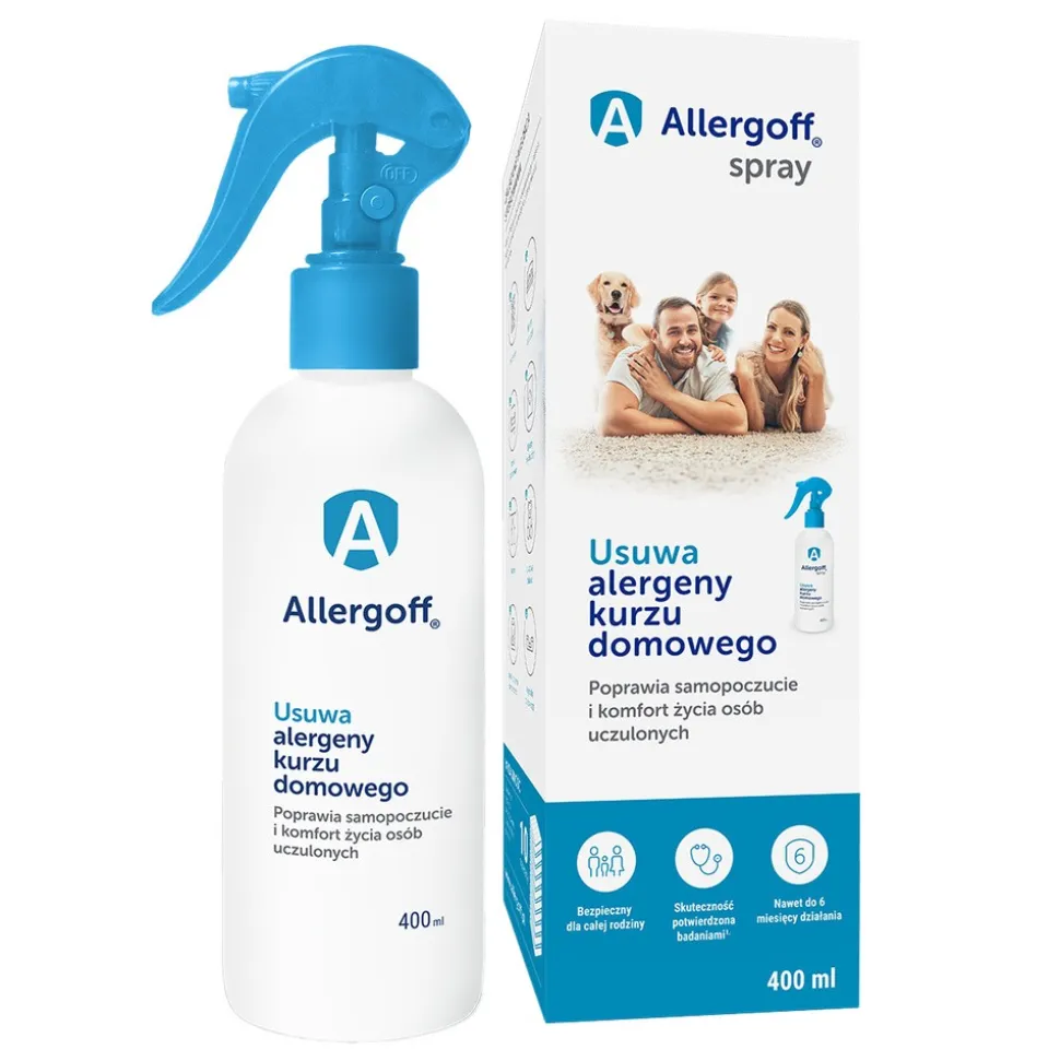 Allergoff, Spray neutralizator alergenów kurzu domowego, 400 ml