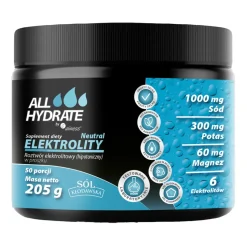ALLHydrate Elektrolity Neutral, proszek, smak neutralny, 205 g