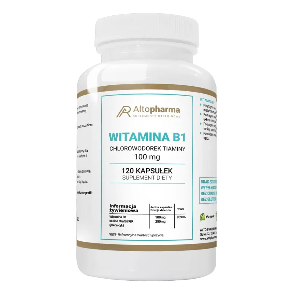 Alto Pharma Witamina B1 Chlorowodorek Tiaminy 100 mg, kapsułki, 120 szt.
