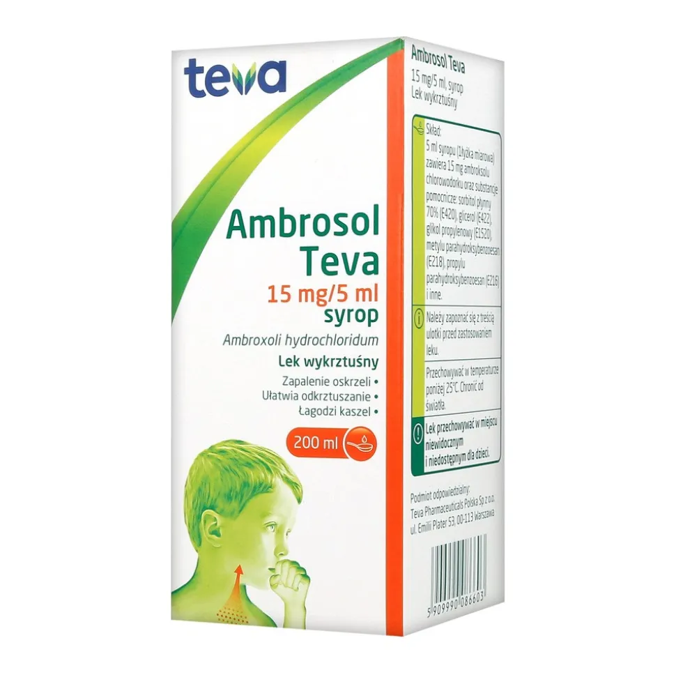 Ambrosol Teva, 15 mg/5 ml, syrop, 200 ml