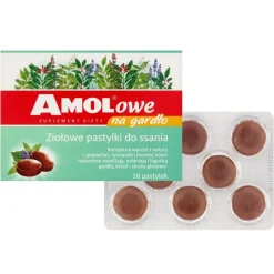 Amolowe na gardło, ziołowe pastylki do ssania, 16 szt.
