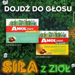 Amolowe Na Gardło z miodem i witaminą C, pastylki do ssania, 16 szt.