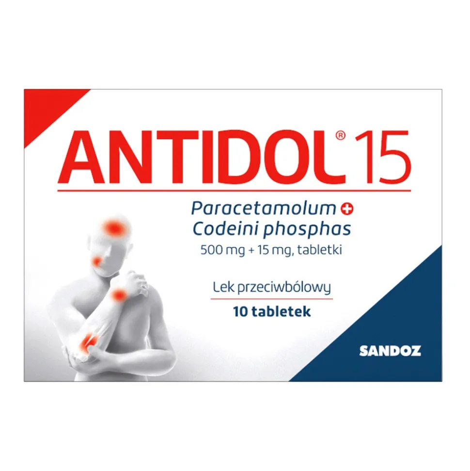 Antidol 15, 500 mg+15 mg, tabletki, 10 szt.