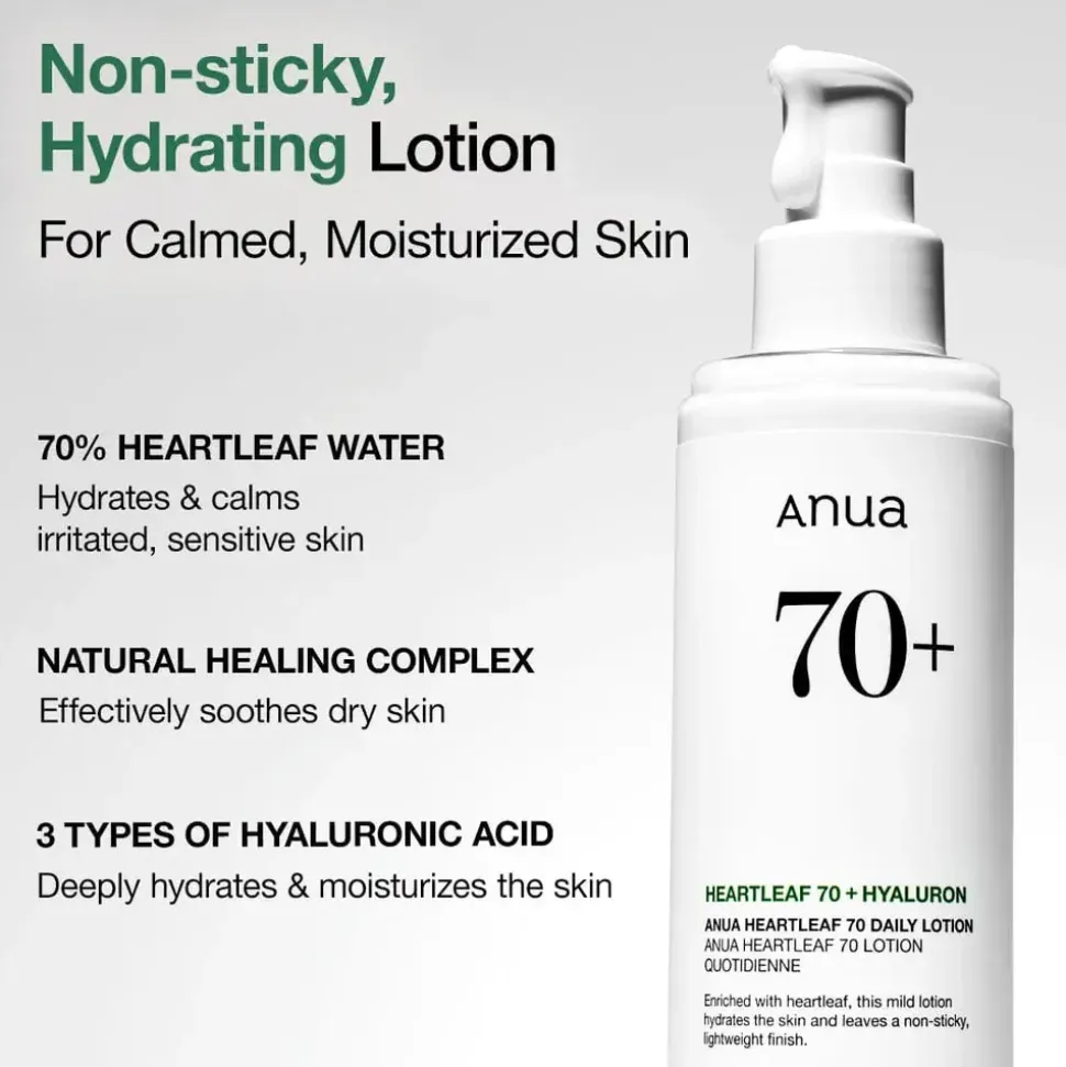Anua Heartleaf 70 Daily Lotion, lekki balsam do twarzy, 200 ml