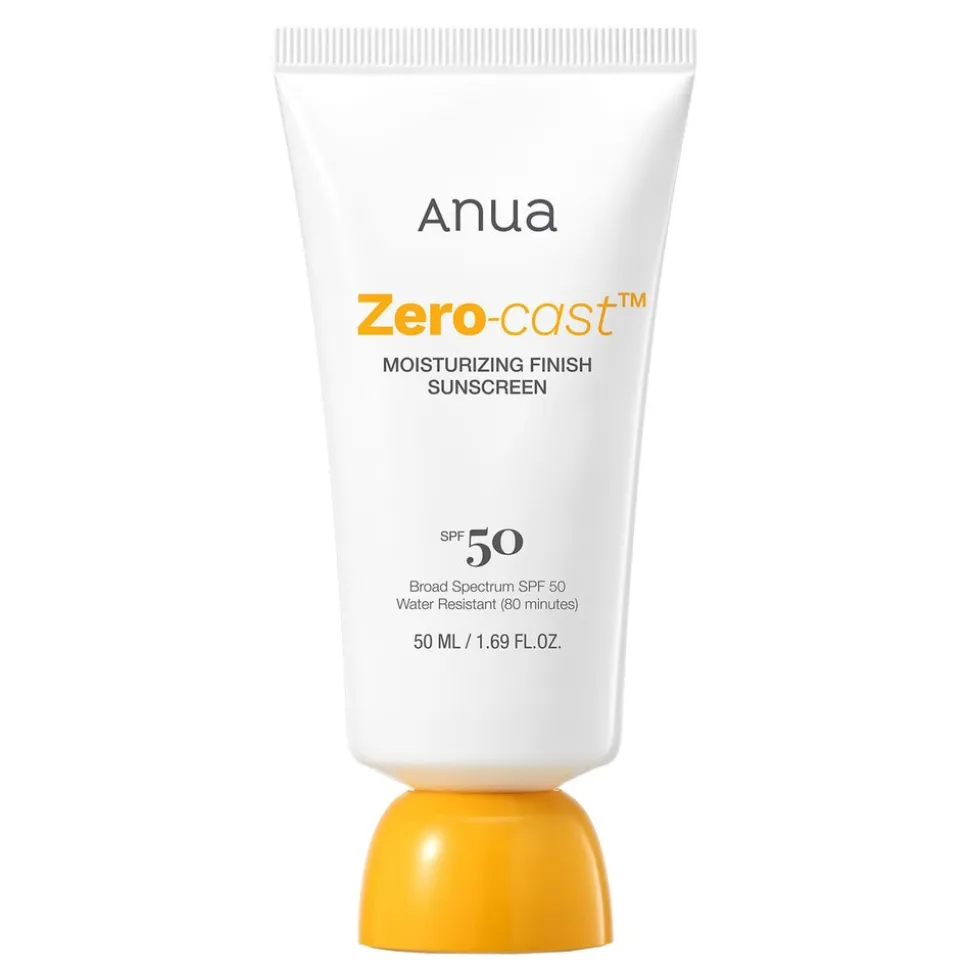 Anua Zero-Cast Moisturizing Finish Sunscreen, krem przeciwsłoneczny SPF 50, 50 ml