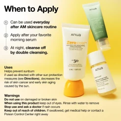 Anua Zero-Cast Moisturizing Finish Sunscreen, krem przeciwsłoneczny SPF 50, 50 ml