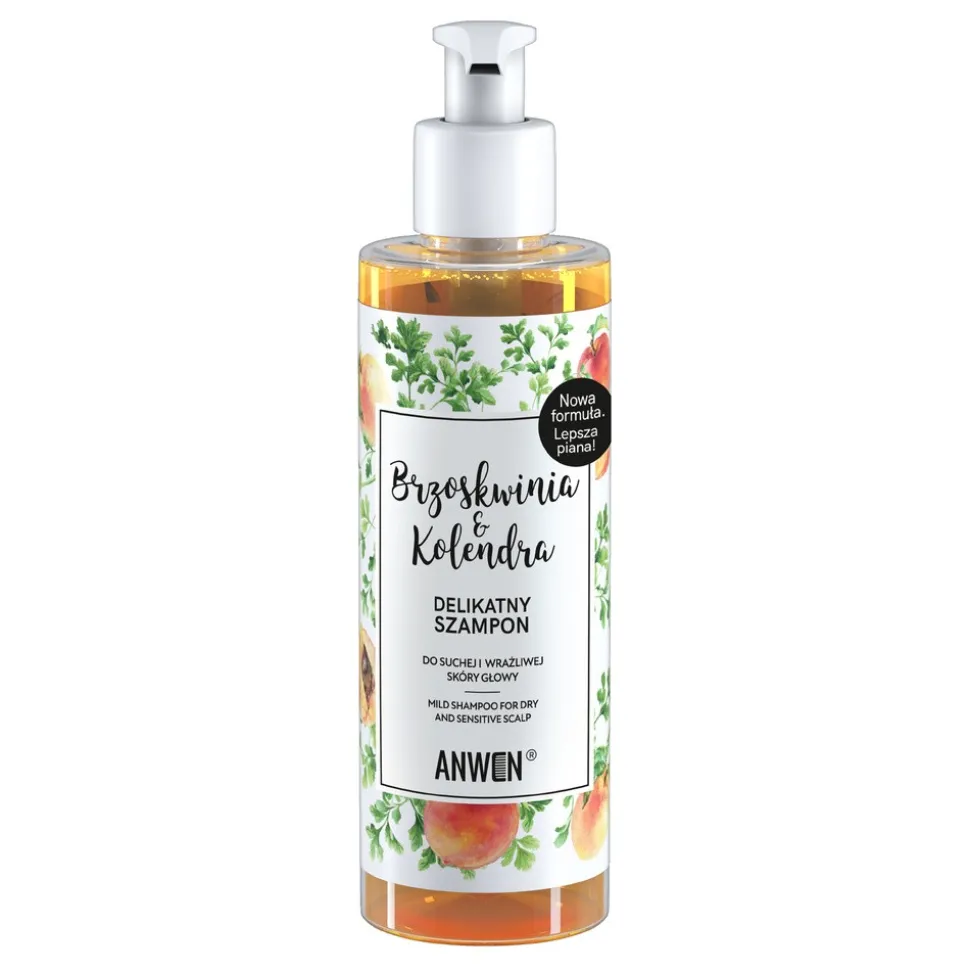 Anwen Brzoskwinia i Kolendra, delikatny szampon, 200 ml