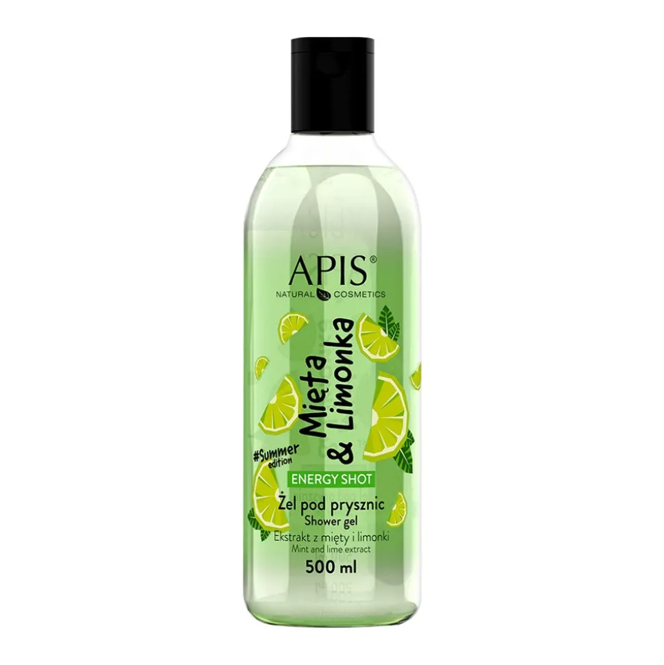 Apis Energy Shot, żel pod prysznic, Mięta&Limonka, 500 ml
