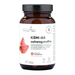 Aura Herbals Ashwagandha KSM-66 Korzeń 200 mg, kapsułki, 120 szt.