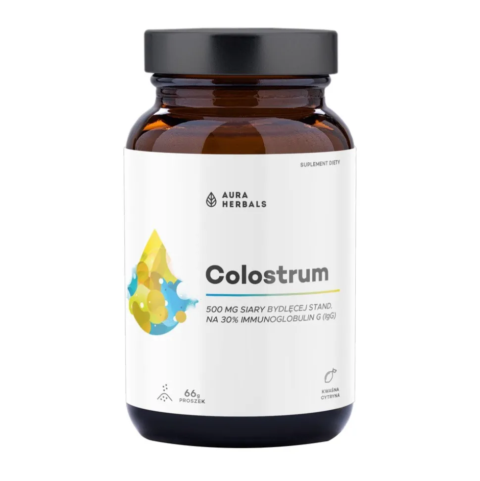 Aura Herbals Colostrum, proszek, kwaśna cytryna, 66 g