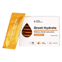 Aura Herbals Great Hydrate, saszetki z proszkiem, smak mango-marakuja, 10 szt.