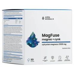 Aura Herbals MagFuse magnez + cynk, saszetki z proszkiem, 30 szt.