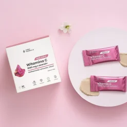 Aura Herbals Naturalna Witamina C 1000 mg z aceroli, saszetki z proszkiem, smak wiśniowy, 30 szt.