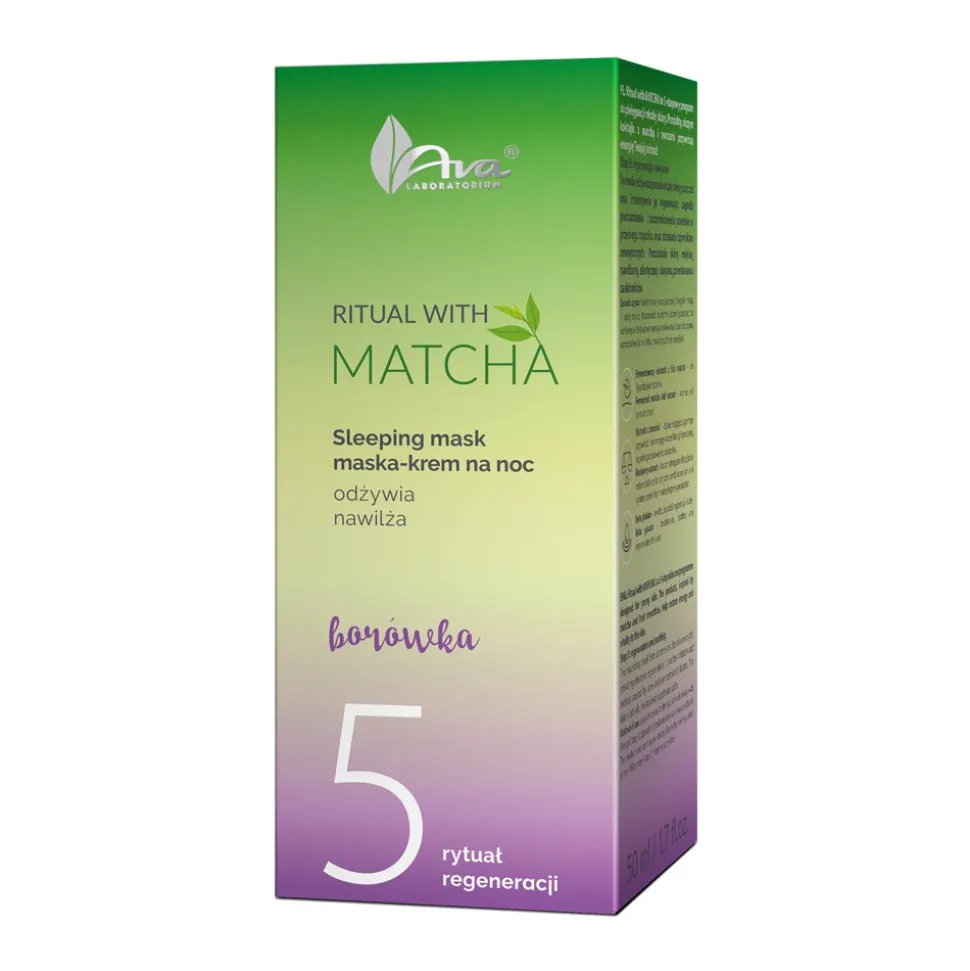 AVA Ritual with Matcha, maska-krem na noc, 50 ml
