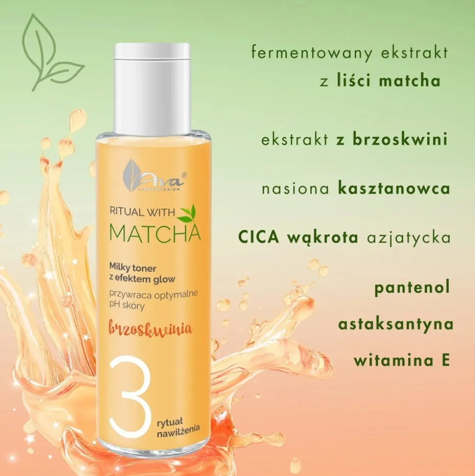 AVA Ritual with Matcha, mleczny tonik i serum do twarzy, 2w1, 100 ml