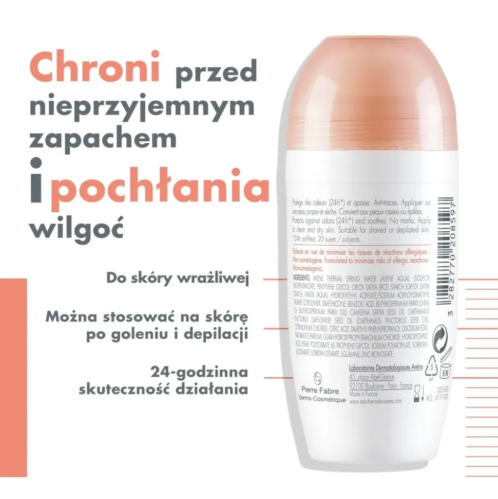 Avene Body, dezodorant 24h, 50 ml