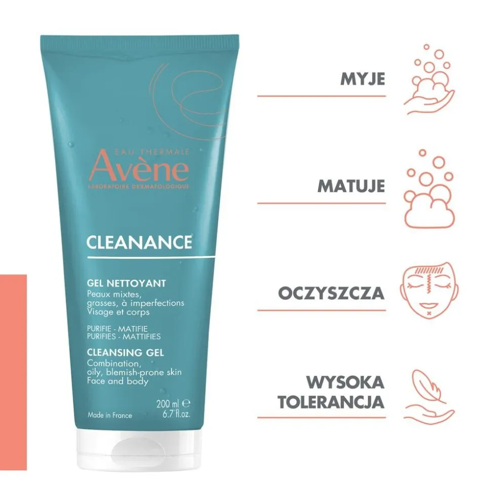 Avene Cleanance, żel oczyszczający, 200 ml