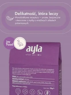 Ayla Delight, filet z piersi kaczki ze skórą, liofilizowane przysmaki dla psa, 28 g