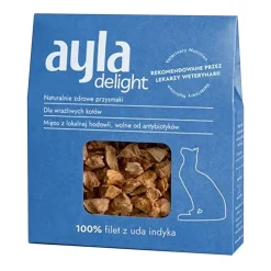 Ayla Delight, filet z uda indyka, liofilizowane przysmaki dla kota, 28 g
