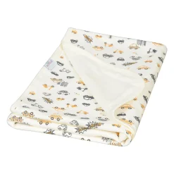 Babymatex Ines, bawełniany kocyk dwustronny, wzór: auta, 75 cm x 100 cm, 1 szt.