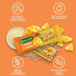 Bakalland, musli mango, baton zbożowy, 40 g