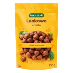 Bakalland, orzechy laskowe, łuskane, 100 g