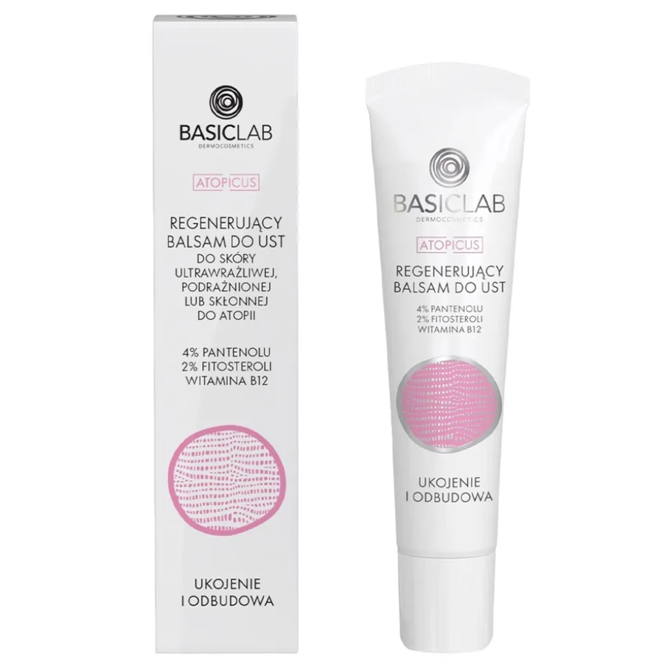 BasicLab Atopicus, balsam do ust dla skóry ultrawrażliwej, 15 ml