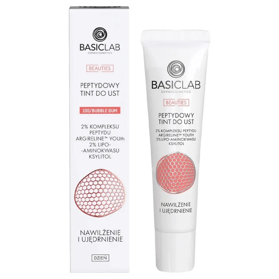 BasicLab Beauties, tint peptydowy do ust, Bubble Gum, 15 ml