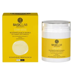BasicLab Complementis, rozświetlająca maska do twarzy, szyi i dekoltu, 50 ml
