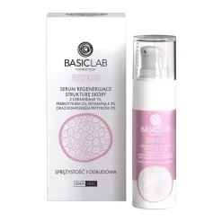 BasicLab Esteticus, serum, regenerujące z ceramidami 1% i kompleksem peptydów 5%, sprężystość i odbudowa, 50 ml