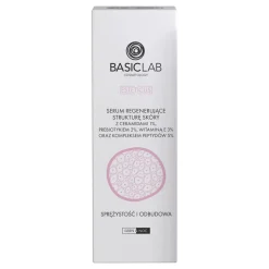 BasicLab Esteticus, serum, regenerujące z ceramidami 1% i kompleksem peptydów 5%, sprężystość i odbudowa, 50 ml