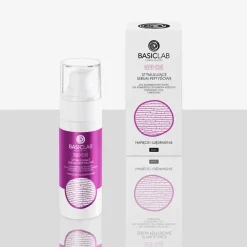 BasicLab Esteticus, stymulujące serum peptydowe do twarzy na noc Napięcie i Ujędrnienie, 30 ml