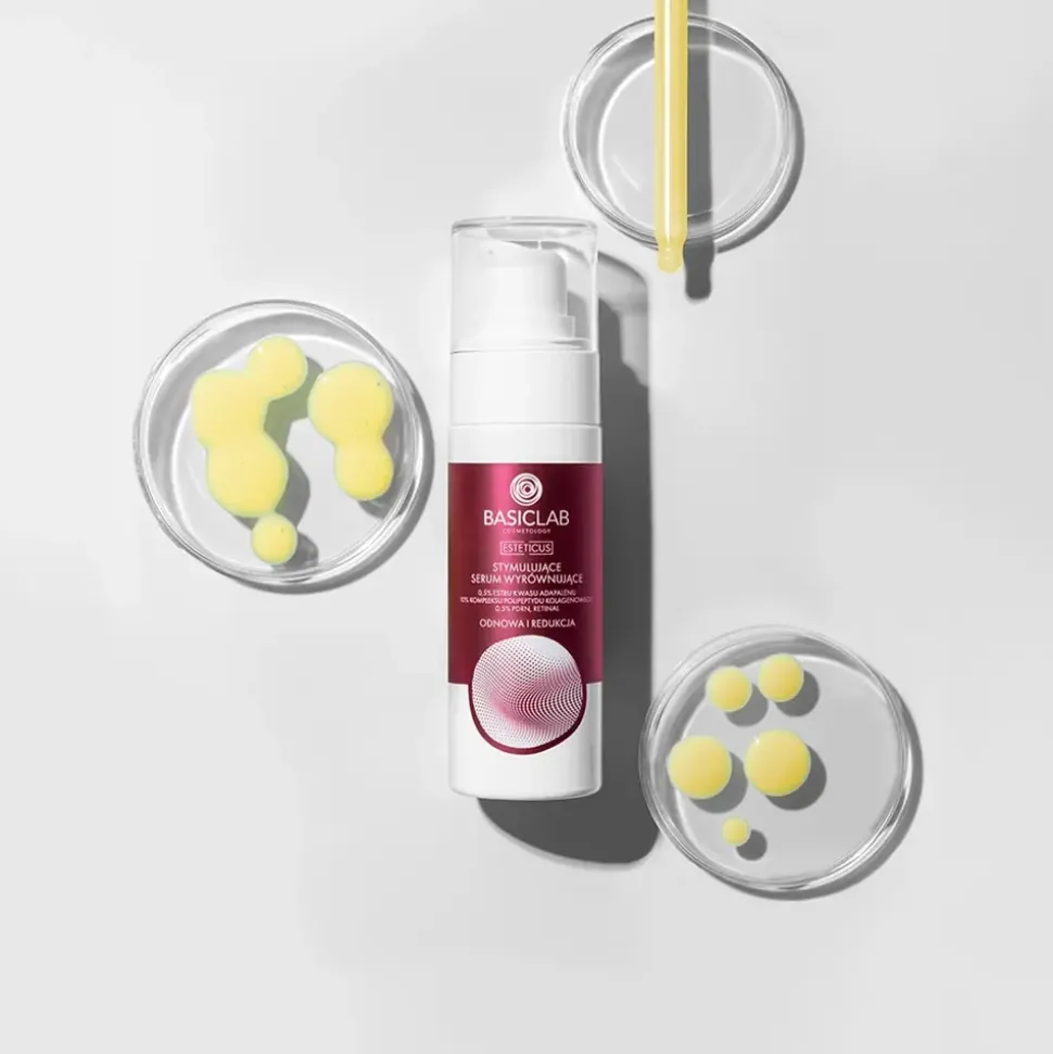 BasicLab Esteticus, stymulujące serum wyrównujące z retinalem na noc, 30 ml