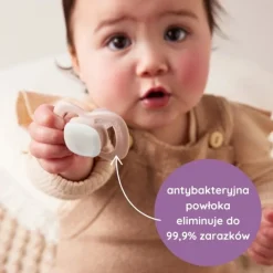 B.box, symetryczny smoczek silikonowy 0-6 m., Glow in the Dark, Sky + Sage, 2 szt.