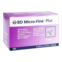 BD PEN Micro-Fine Plus, igły do penów, rozmiar 0,25 x 5 mm, 100 szt.